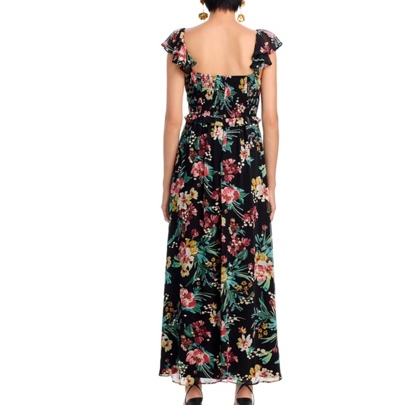 Aqua Boho Floral Maxi Dress Black / Green - Picture 3 of 6
